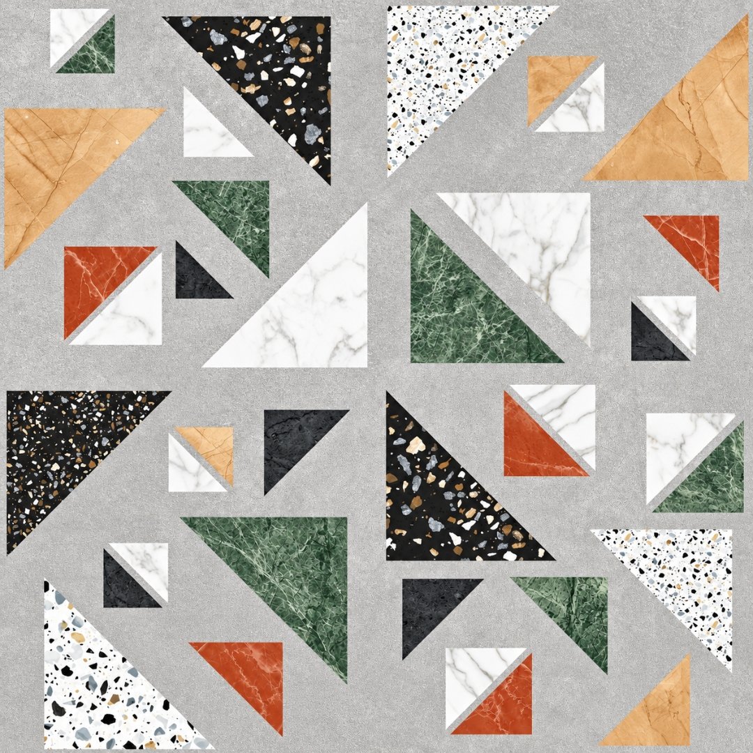 Exotica Kenza Gray, geometric wall tile for bathroom (view 2)